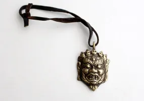 Brass Handcarved Mahakala Mini Pendant
