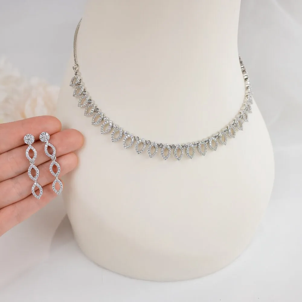 Bridal Necklace and Earring Set as Gift
