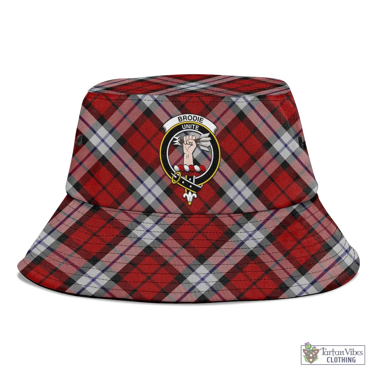 Brodie Dress Tartan Bucket Hat with Family Crest