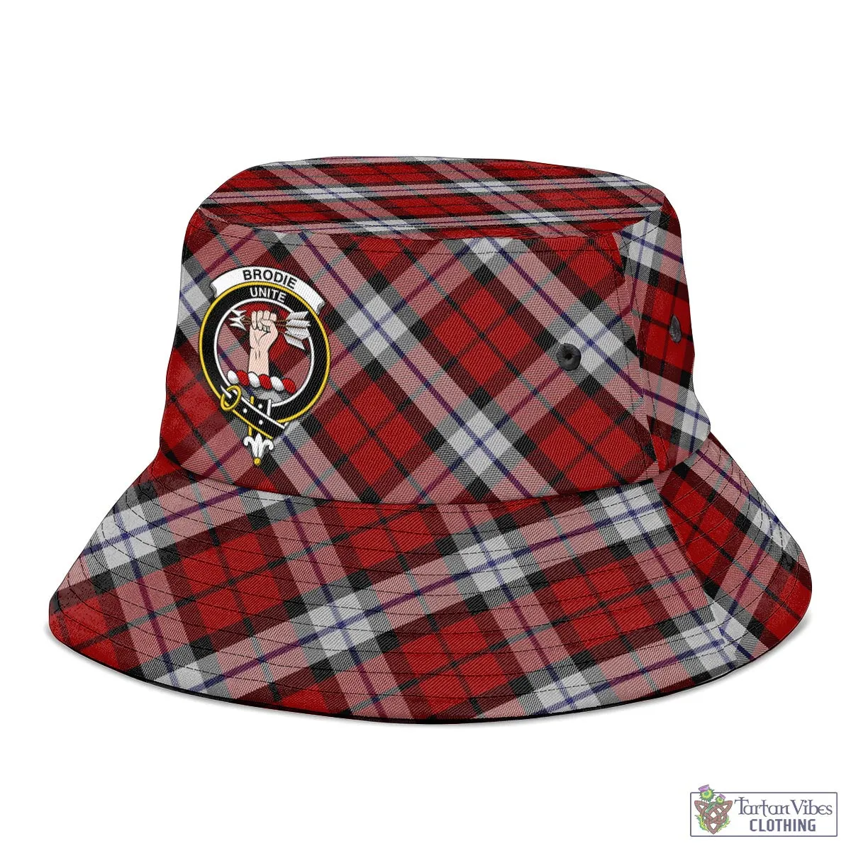 Brodie Dress Tartan Bucket Hat with Family Crest