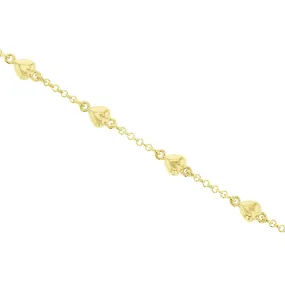 Bubble Heart Gold Bracelet