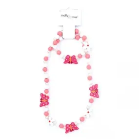 Butterfly Bead Necklace and Bracelet