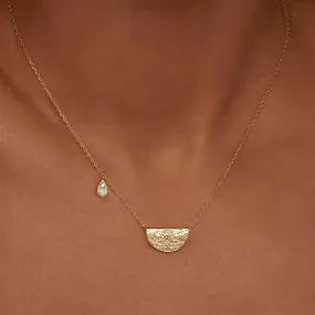 By Charlotte Lotus Birthstone Necklace March Aquamarine