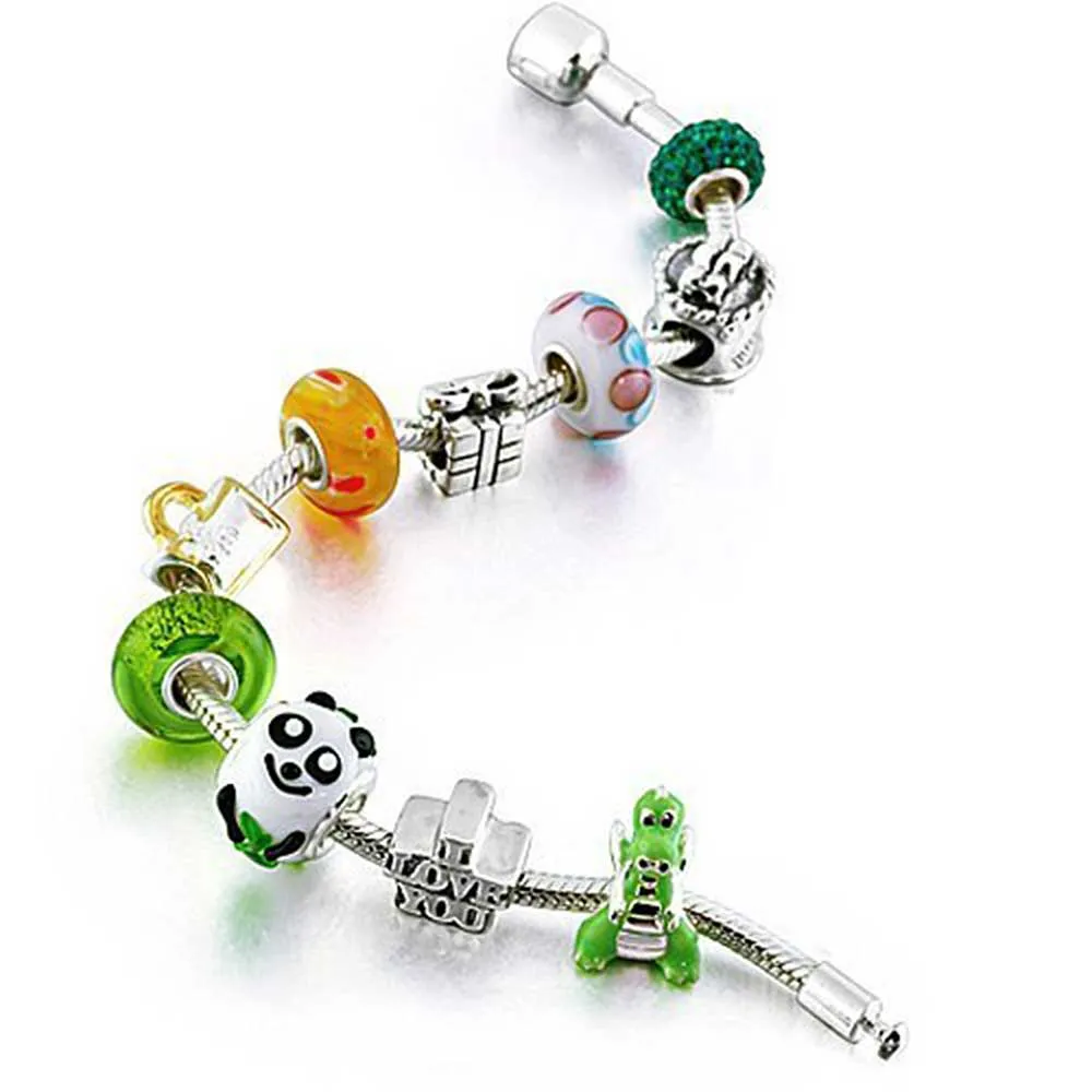 Celebration Book Words Happy Birthday Cake Cone Charm Bead .925 Silver