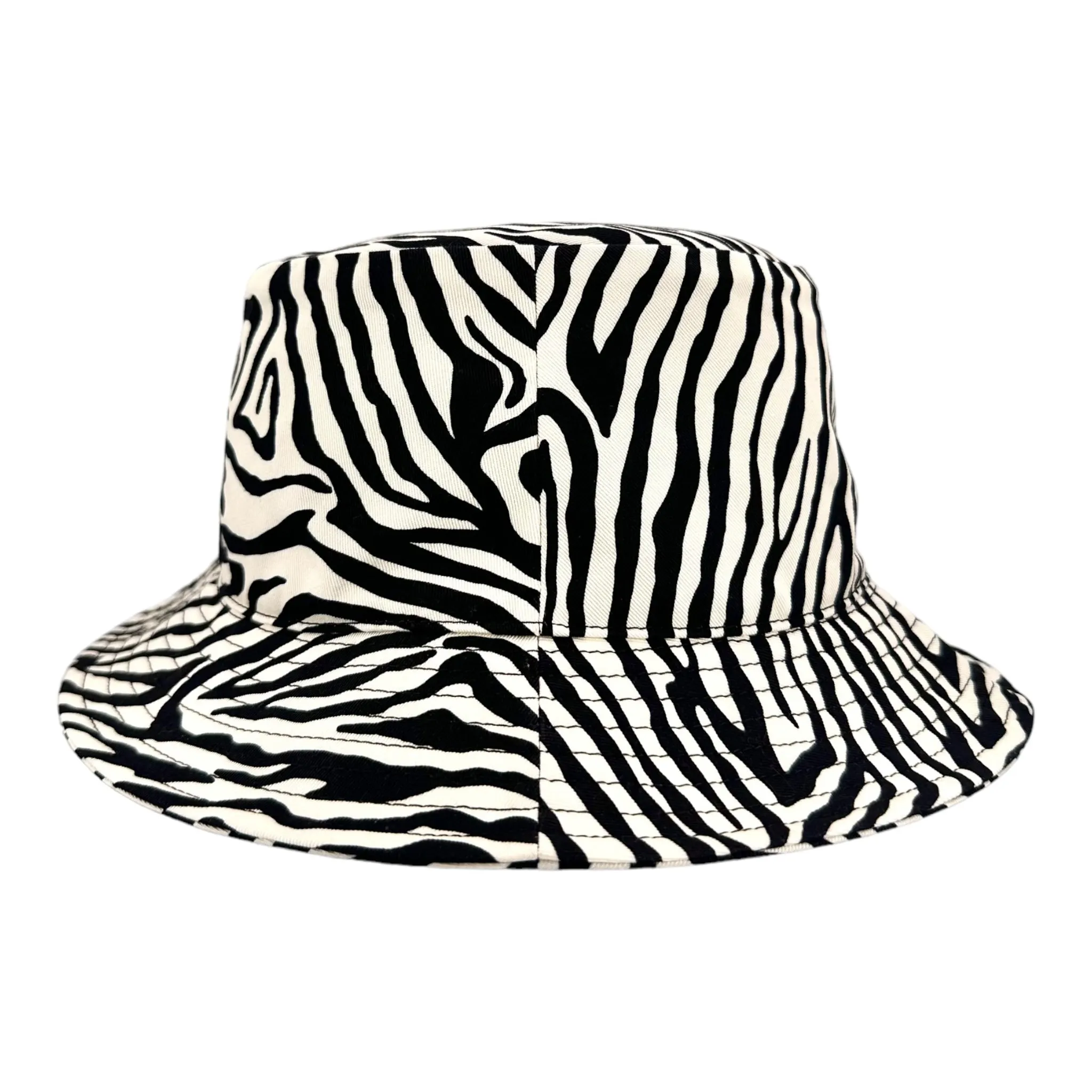 Celine Zebra Print Bucket Hat Black White