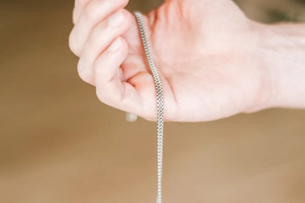 Chain necklace for men, men's necklace, silver waterproof Rolo cable chain, stainless steel chain necklace, gift for him, yoga, minimalist