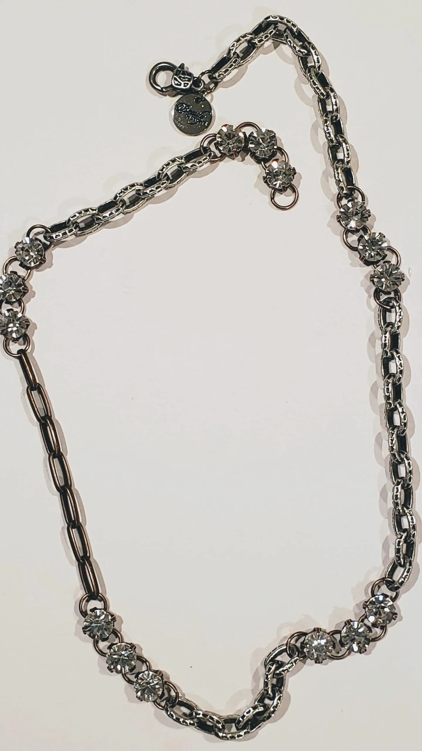 Chain Wrap Bracelet With Rhinestone Bling Two Tone