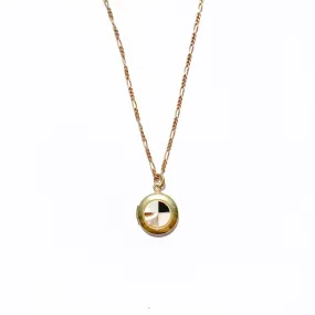 Checkered Shell Locket Necklace