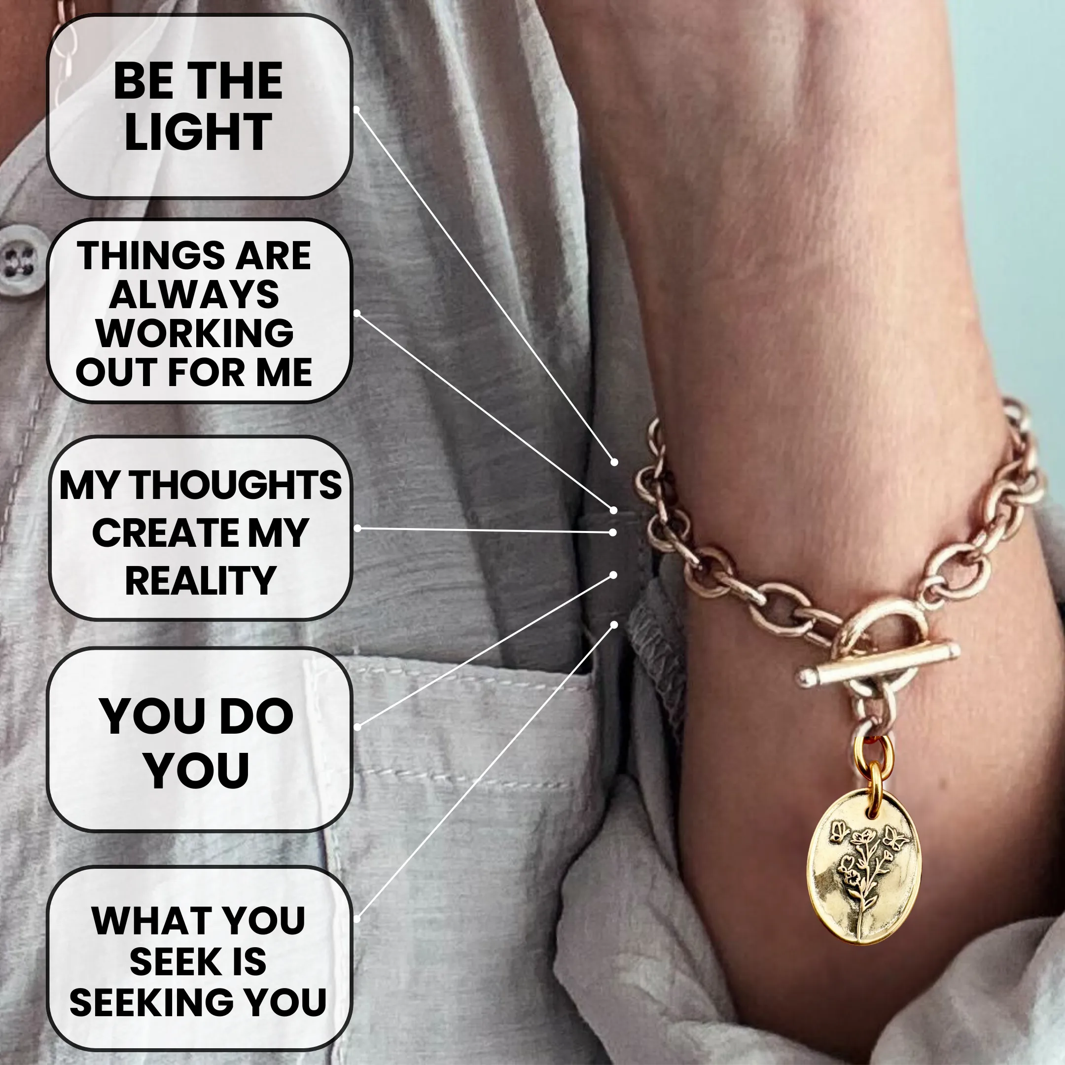 CHOOSE YOUR MESSAGE | OVAL | Chain Bracelet