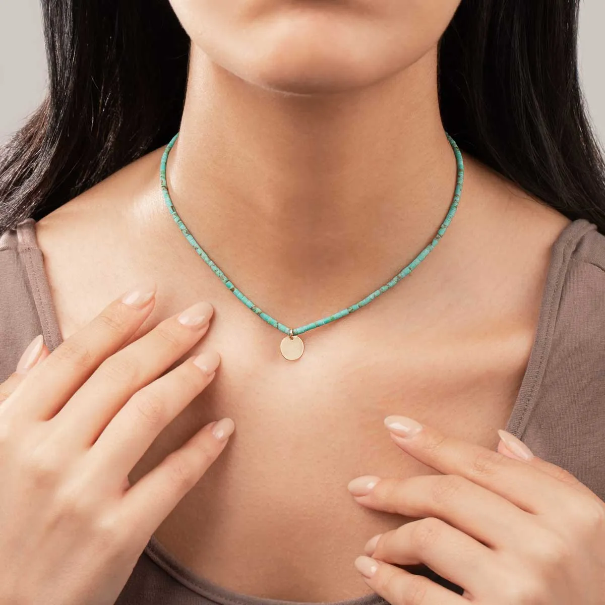 Circle Stone Necklace