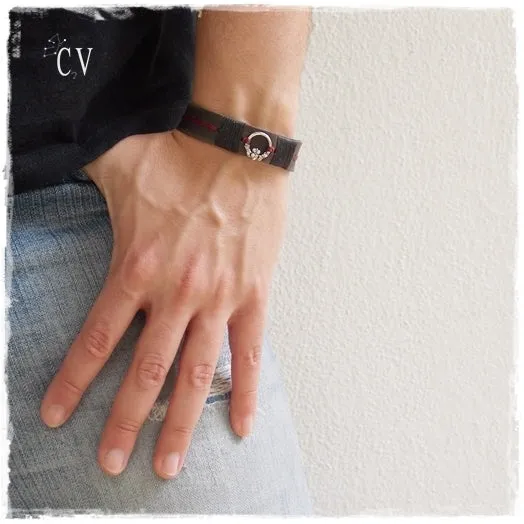 Claddagh Leather Bracelet