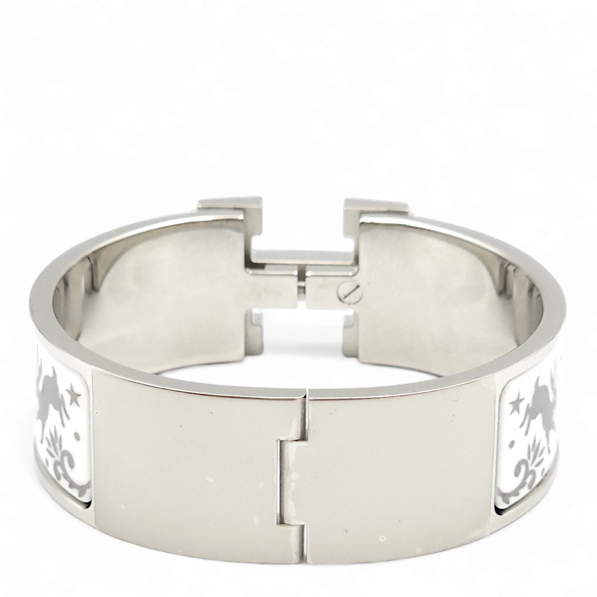 Clic Clac H Sous Le e d'Orphee Blanc Bracelet, Palladium hardware