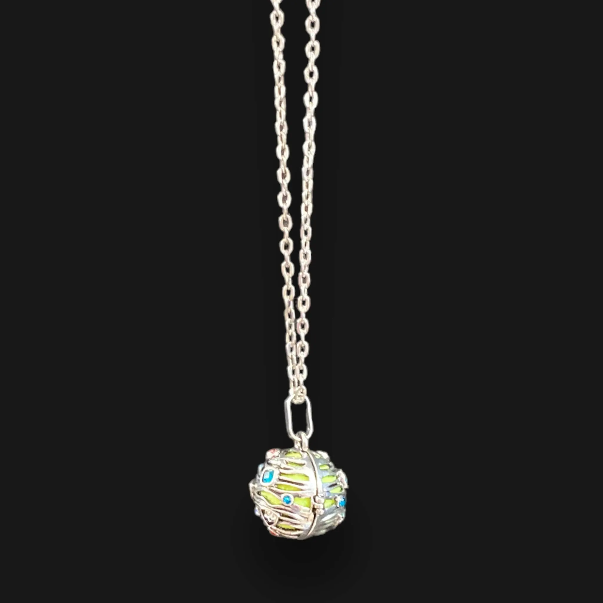 Crystal Ball Chime Pendant Necklace