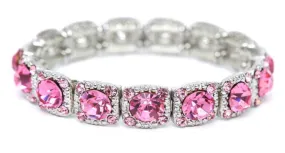Crystal Bracelet Silver and Pink