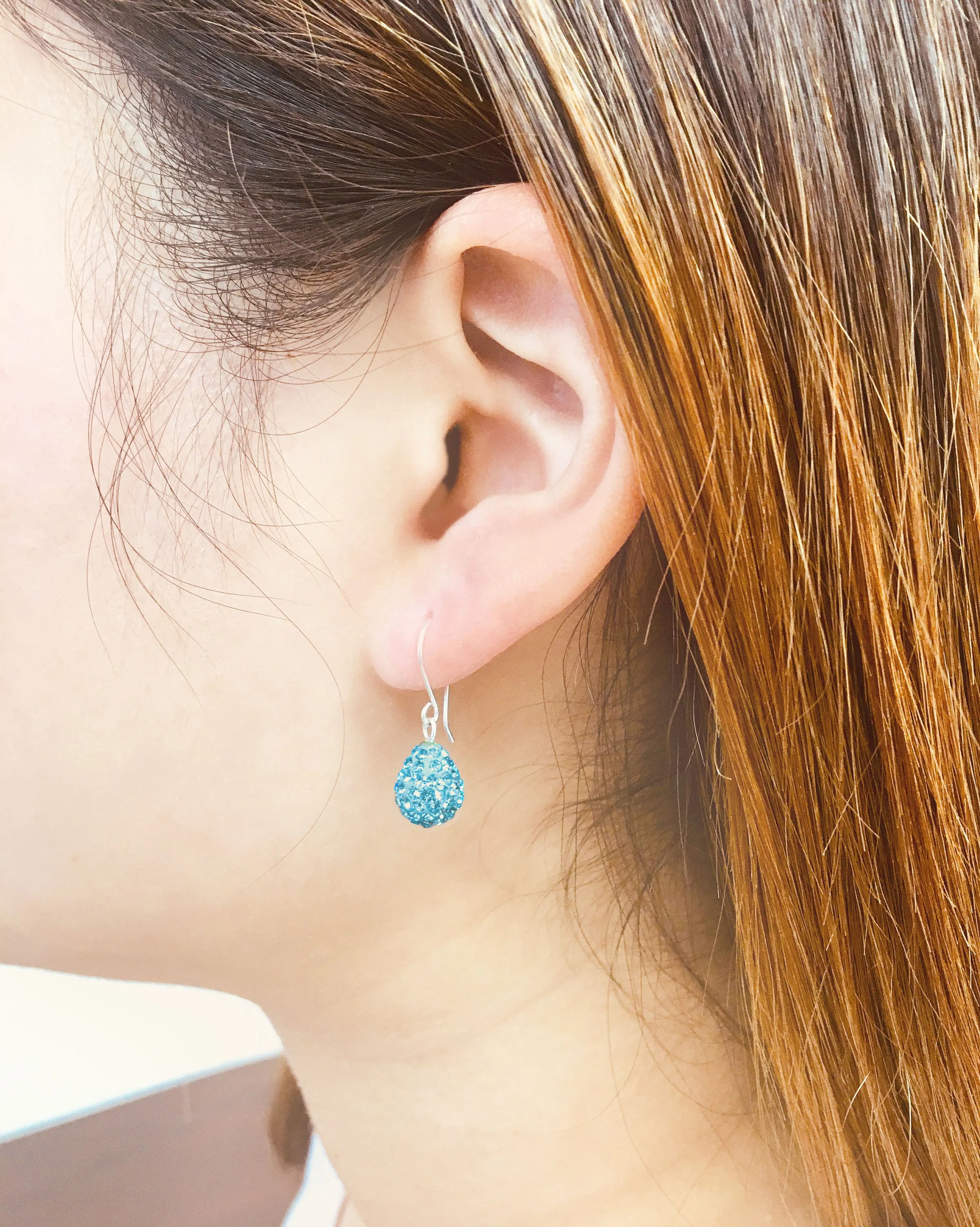Crystal Mini Teardrop Sterling Silver Earrings