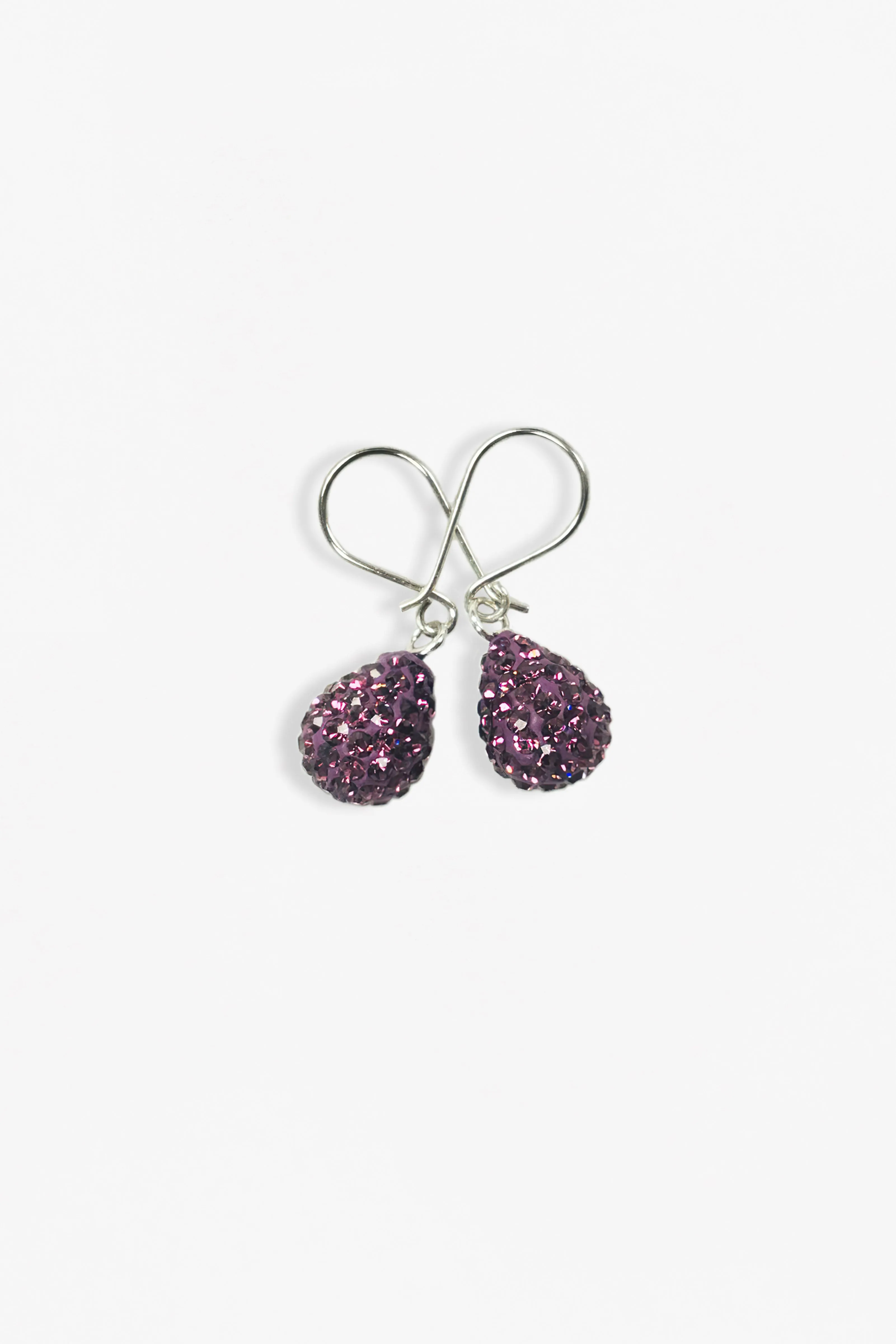 Crystal Mini Teardrop Sterling Silver Earrings