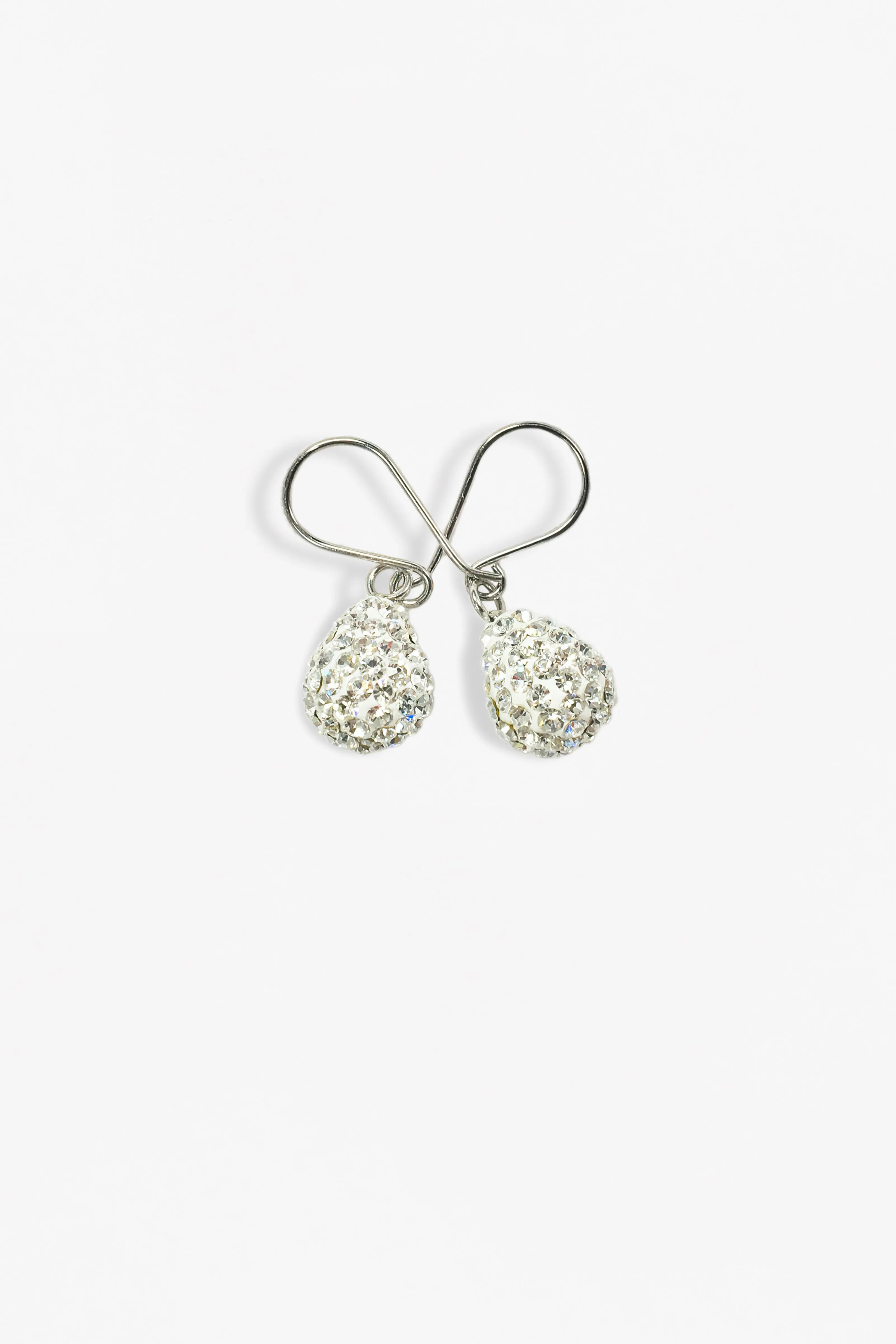 Crystal Mini Teardrop Sterling Silver Earrings