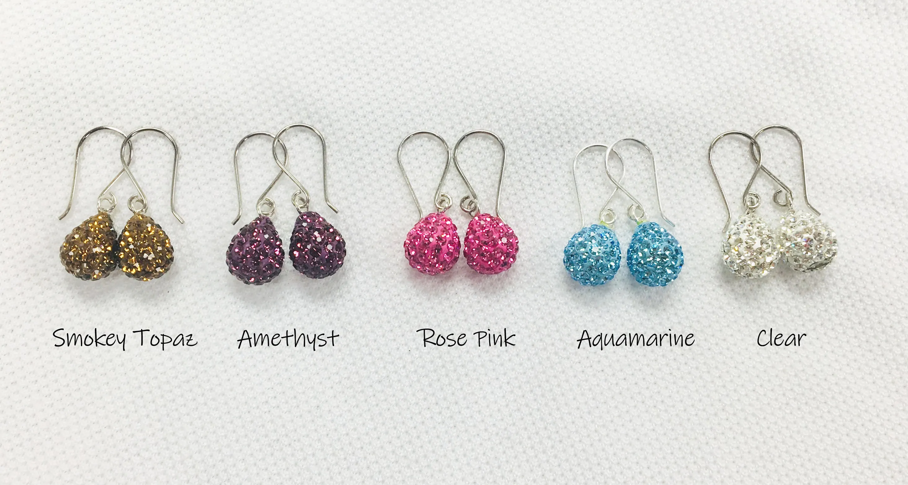 Crystal Mini Teardrop Sterling Silver Earrings