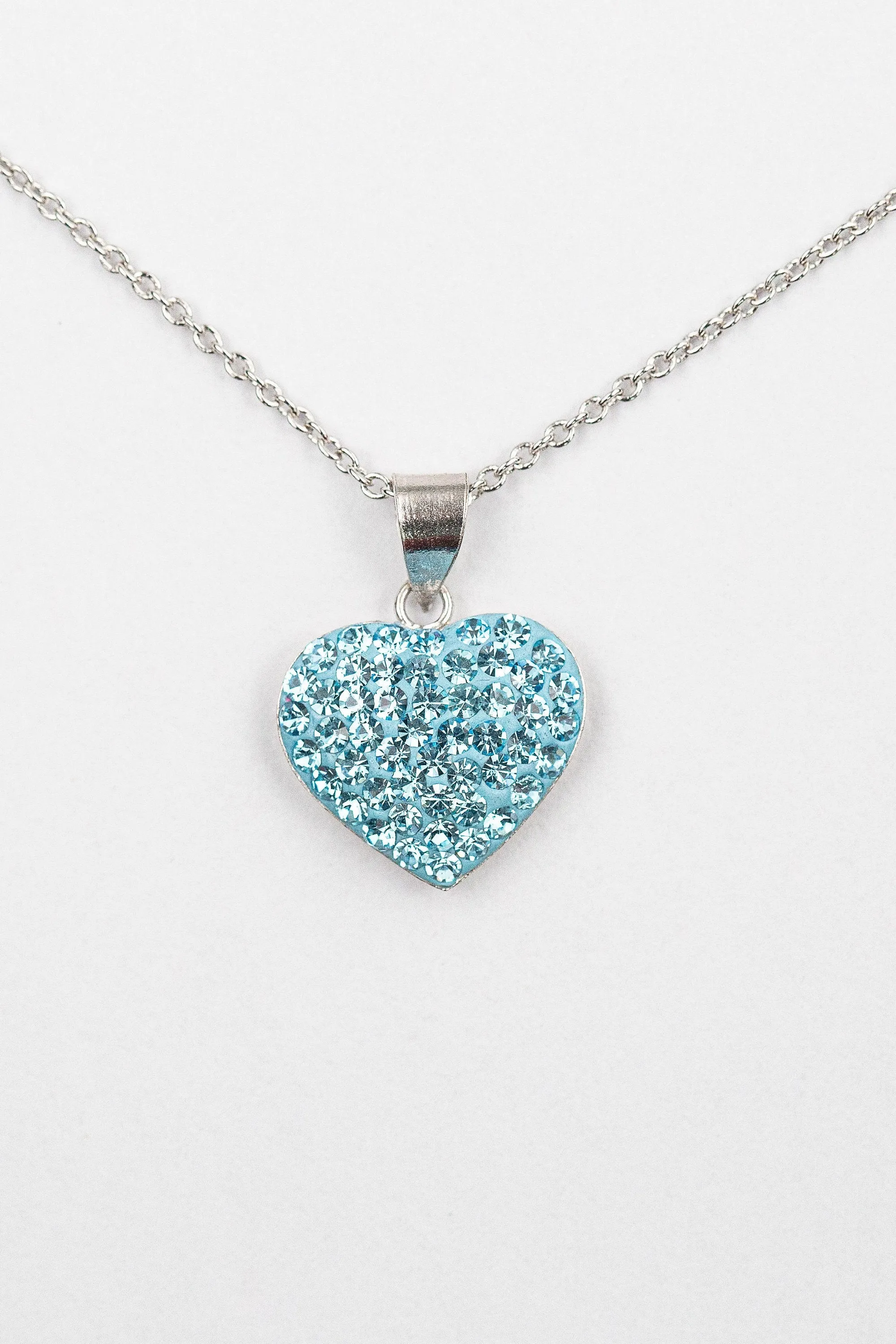 Crystal Pave Heart Sterling Silver Necklace