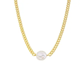 curb link chain with pearl