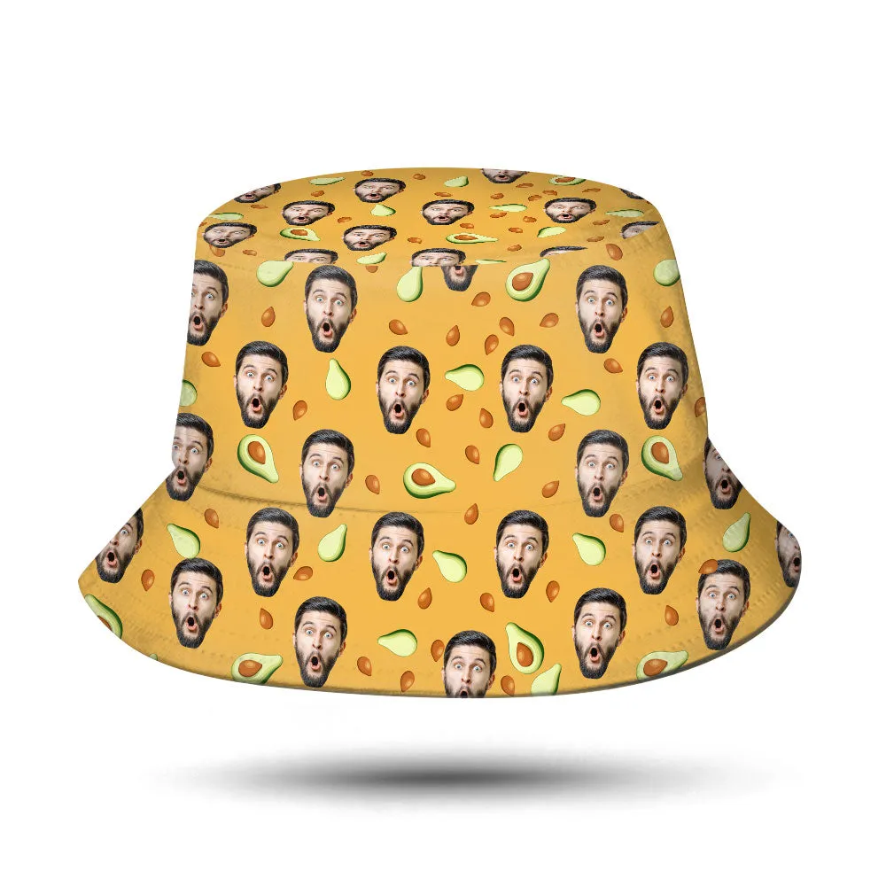 Custom Face Bucket Hat Personalised Avocado Bucket Hat Summer Wide Brim Fisherman Hat Gifts
