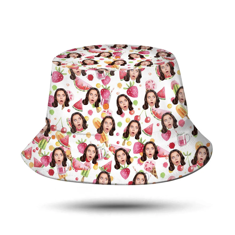Custom Face Bucket Hat Personalised Funny Bucket Hat Summer Wide Brim Fisherman Hat Gifts