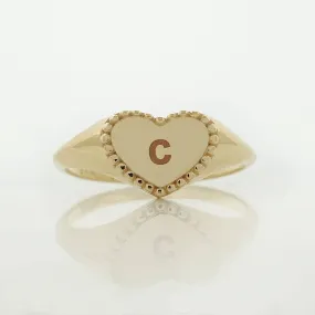 Custom gold heart ring