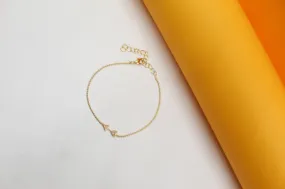Dainty Ball Bracelet With Zirconia Arrow Charm For 18K Gold Filled (I65B)