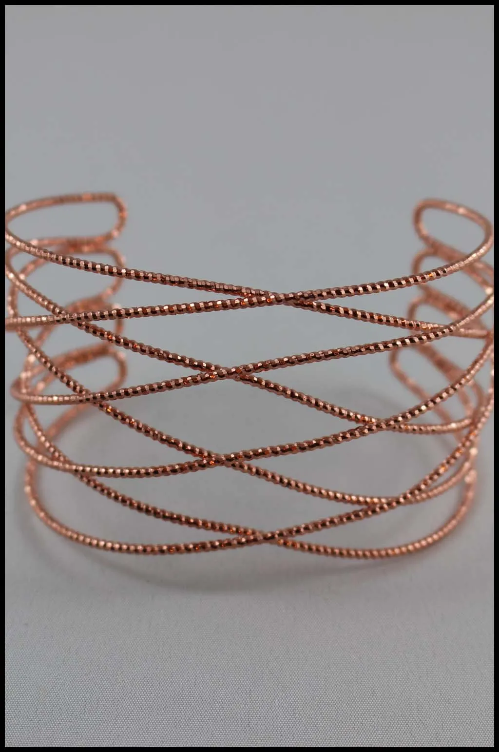 Diamond Cut Wire Cuff Bracelet