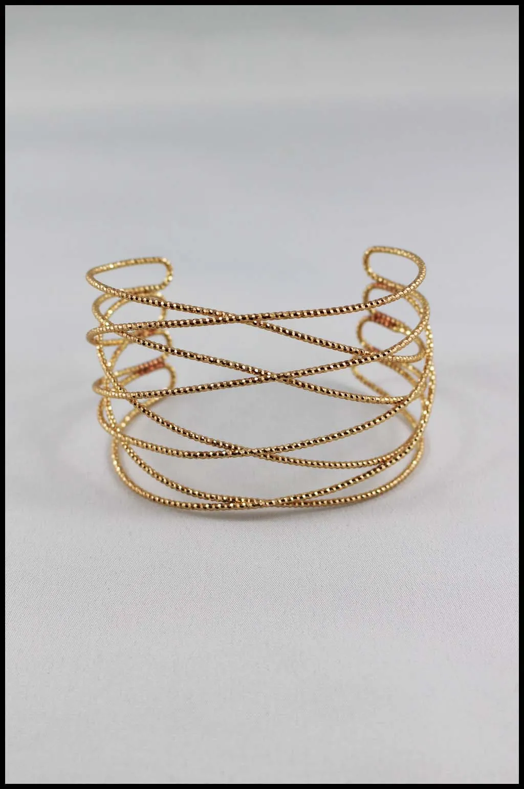 Diamond Cut Wire Cuff Bracelet