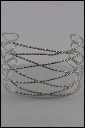 Diamond Cut Wire Cuff Bracelet