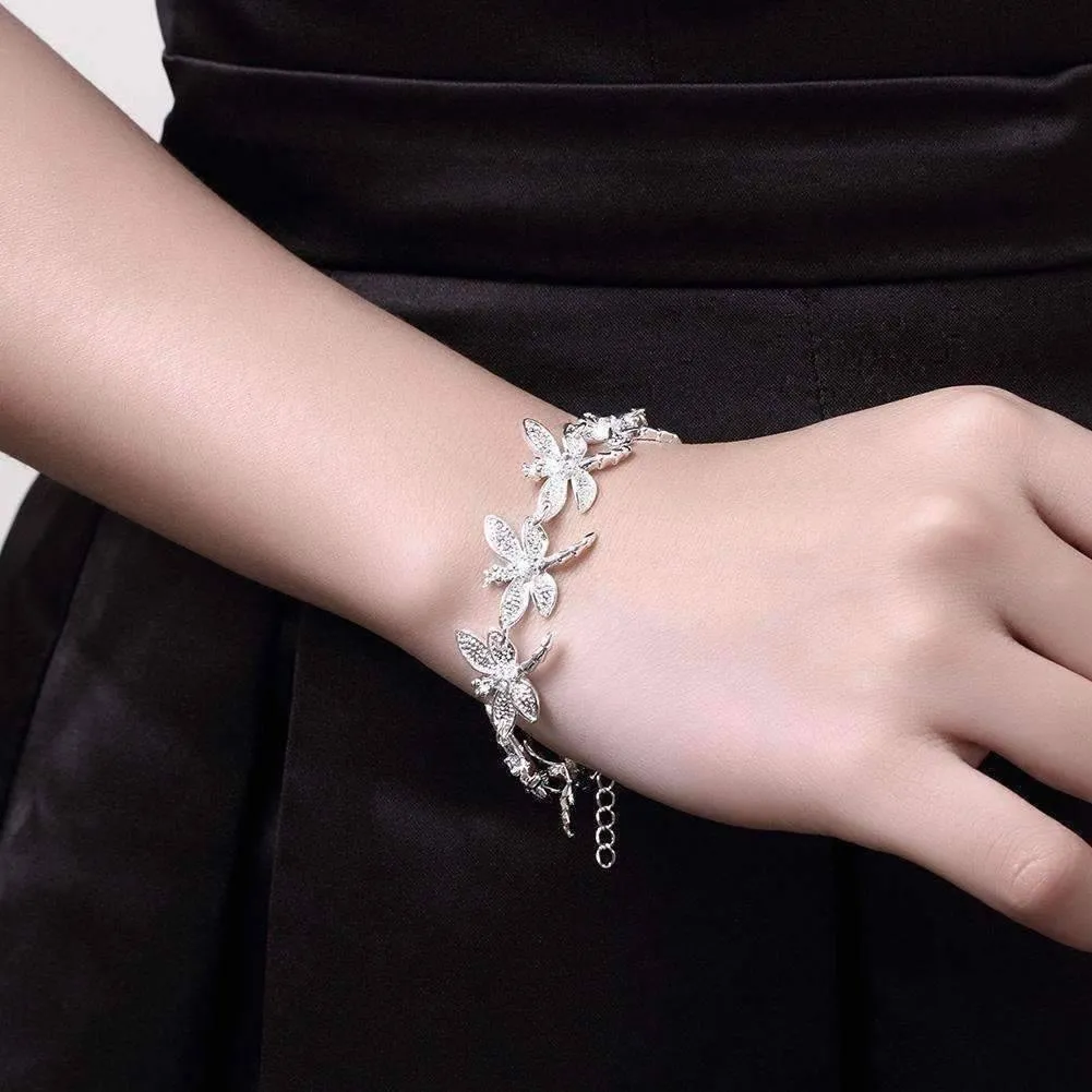 Dragonfly Chain Silver Bracelet