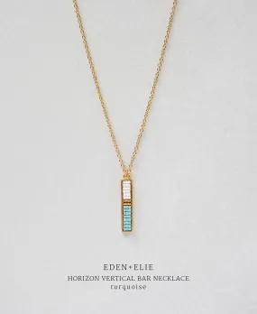 EDEN   ELIE Horizon Vertical bar necklace - turquoise