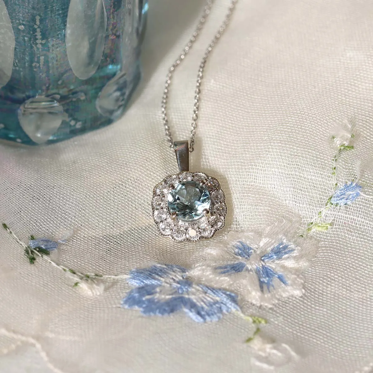 Edwardian Era Replica Aquamarine Pendant #SM1109AQ
