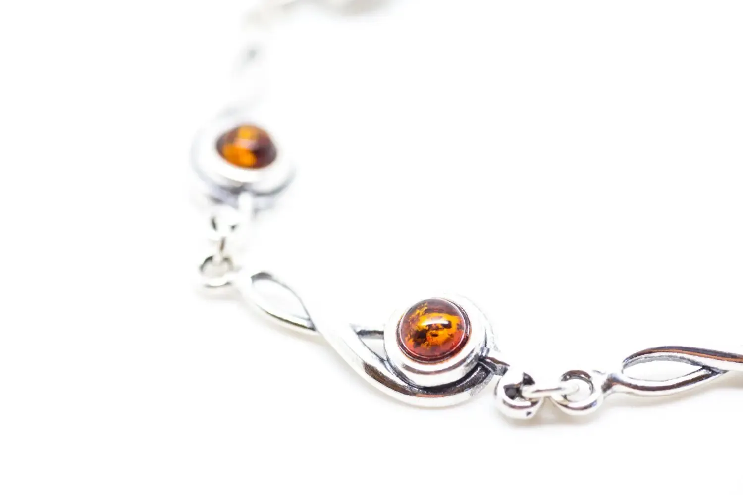 Elegant Treble Clef Amber Bracelet | Handcrafted Sterling Silver Music Lover Accessory
