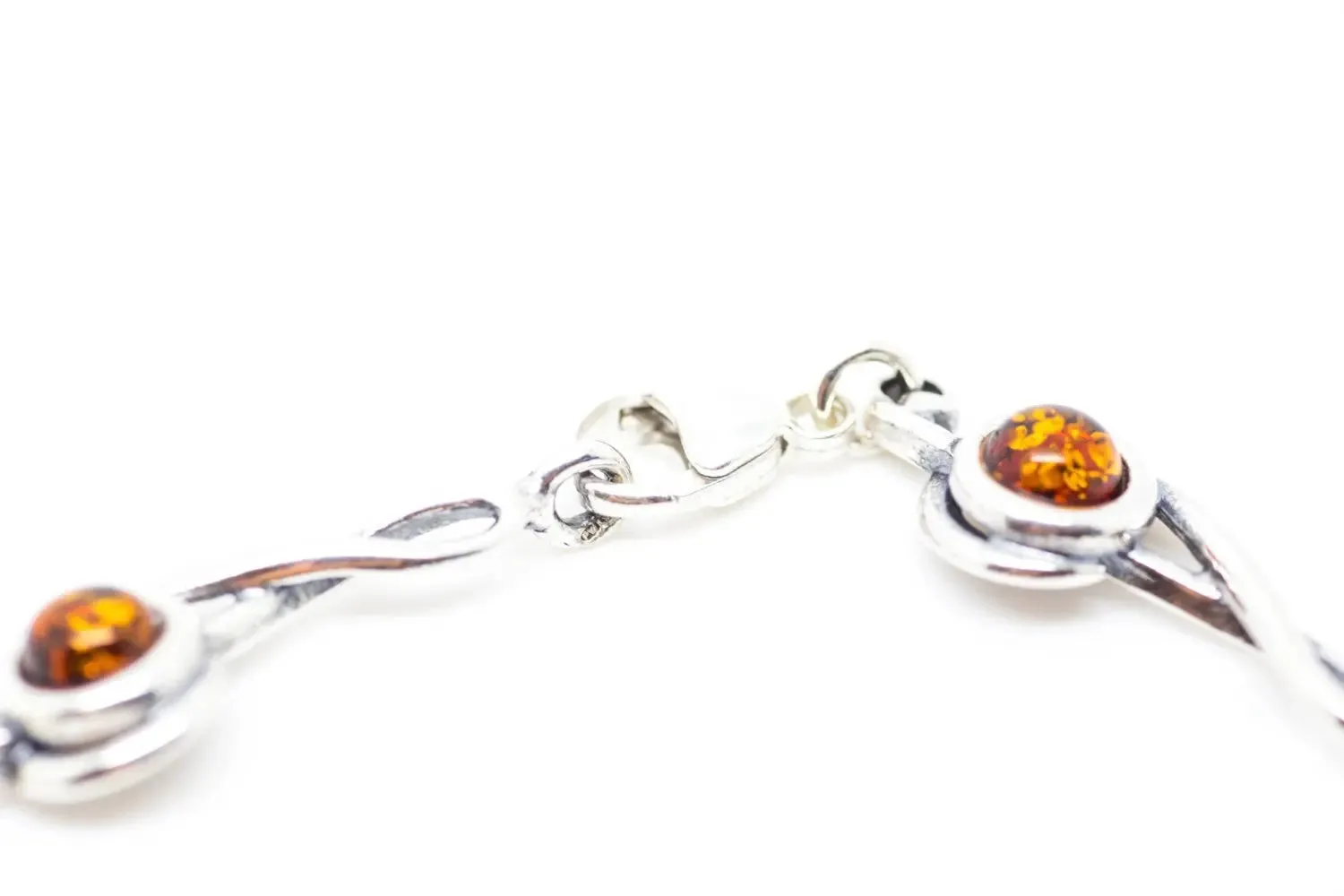 Elegant Treble Clef Amber Bracelet | Handcrafted Sterling Silver Music Lover Accessory