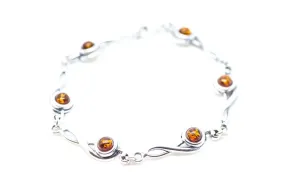 Elegant Treble Clef Amber Bracelet | Handcrafted Sterling Silver Music Lover Accessory