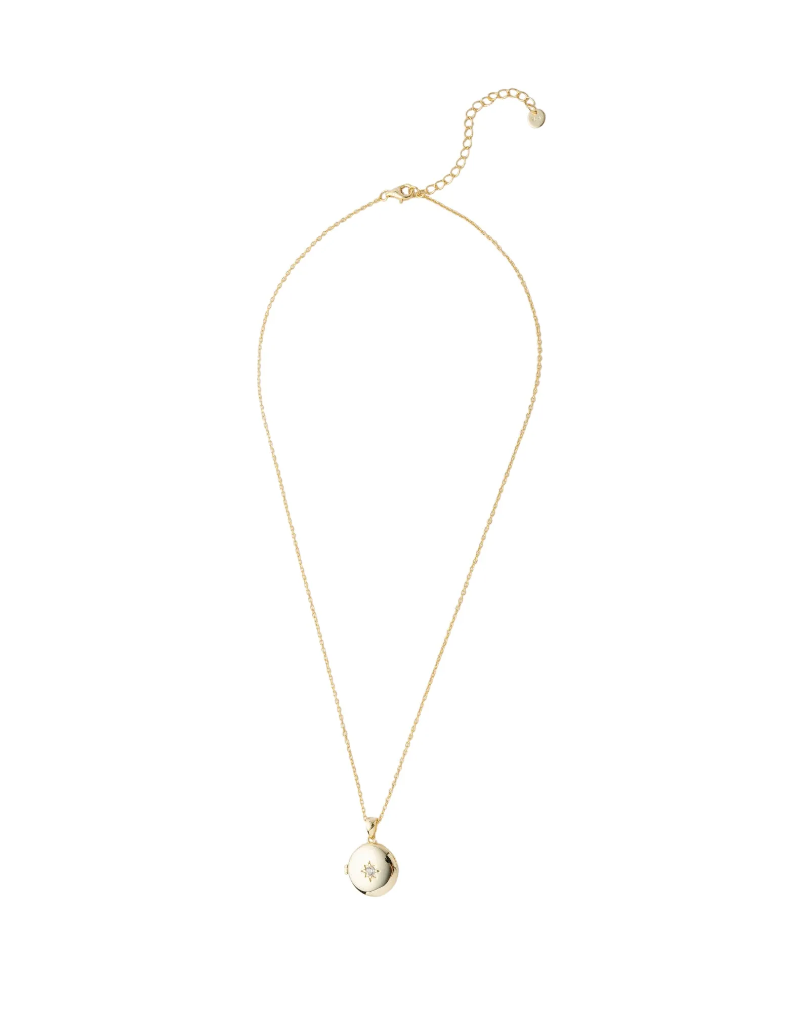 Elly Lou Lana Round Locket Necklace - Light Gold