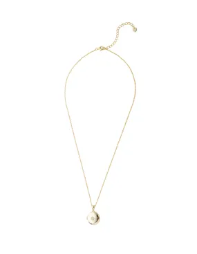Elly Lou Lana Round Locket Necklace - Light Gold