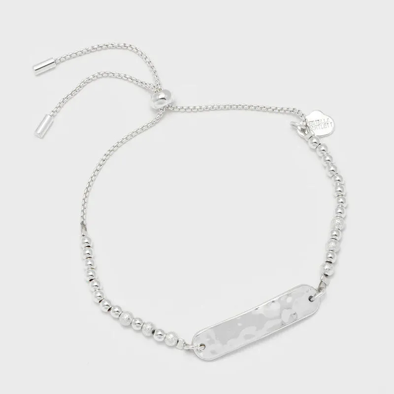 Estella Bartlett Hammered ID Bar Beaded Amelia Bracelet