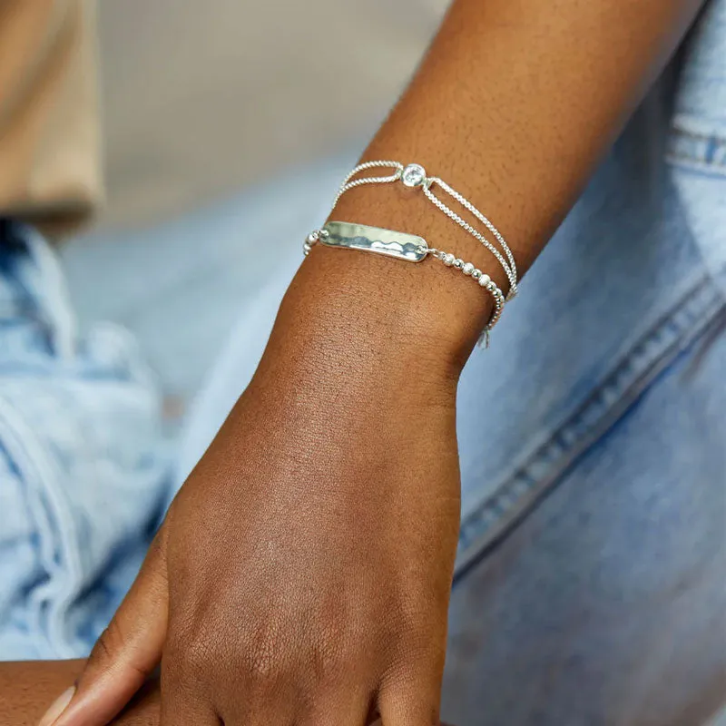 Estella Bartlett Hammered ID Bar Beaded Amelia Bracelet