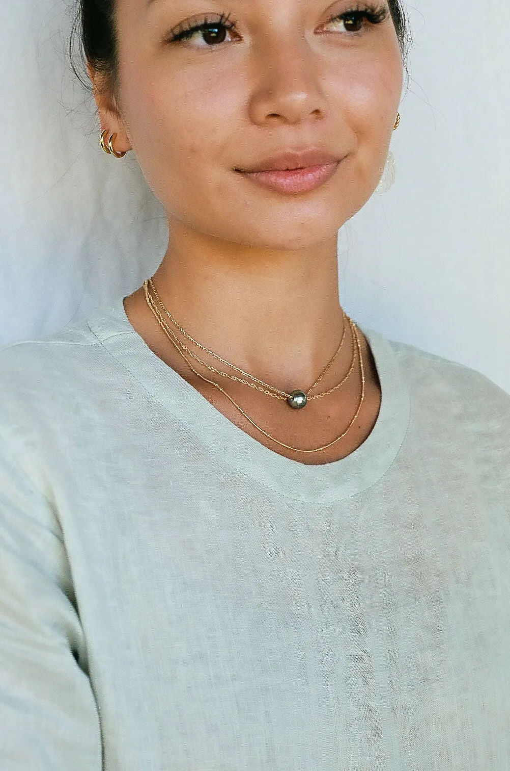Floating Tahitian Pearl Necklace Set