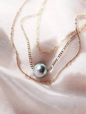 Floating Tahitian Pearl Necklace Set