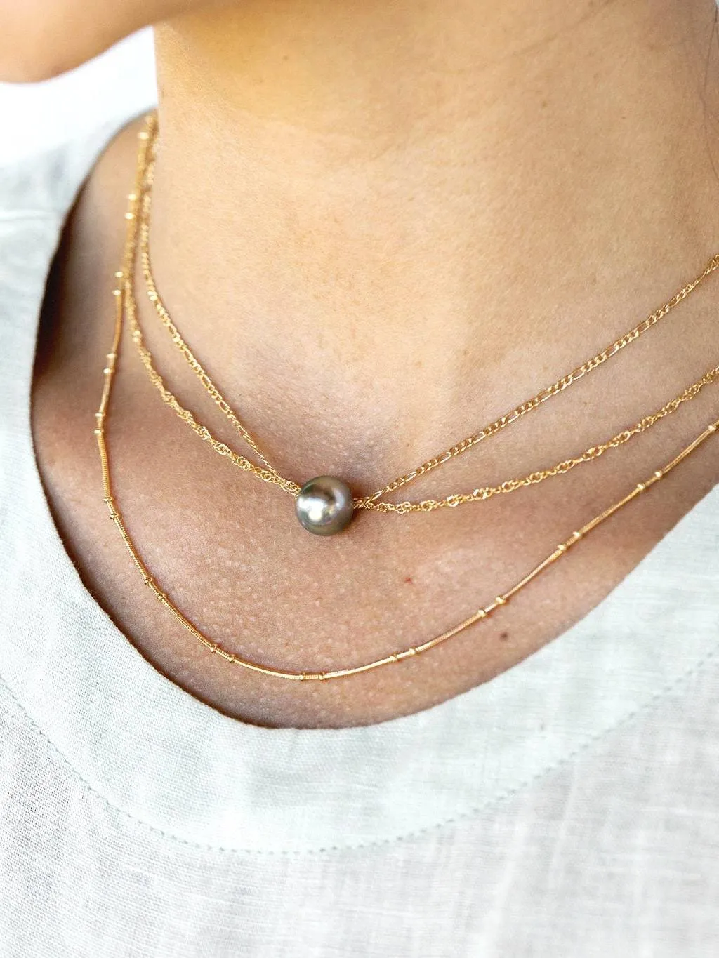 Floating Tahitian Pearl Necklace Set