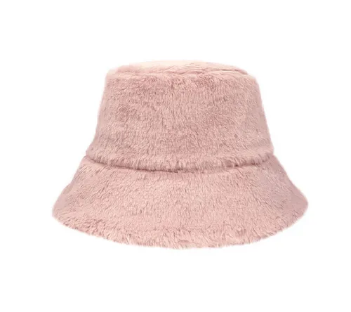 Fluffy bucket hat.