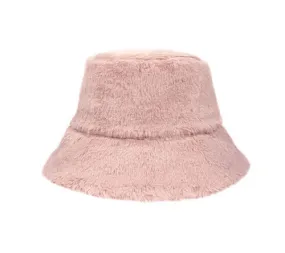 Fluffy bucket hat.