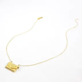 Gold Envelope Locket Necklace