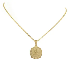 Gold Filled Coin Pendant Chain Necklace