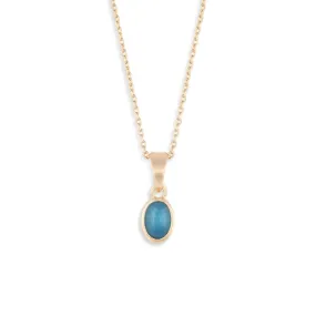 GOLD GIVING NECKLACE AQUAMARINE