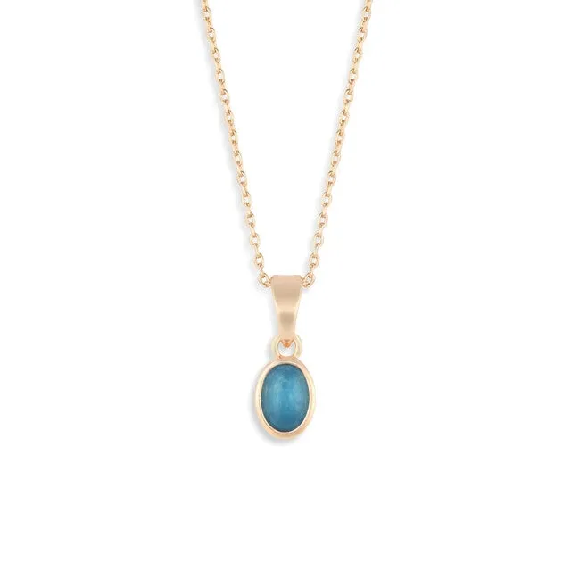 GOLD GIVING NECKLACE AQUAMARINE